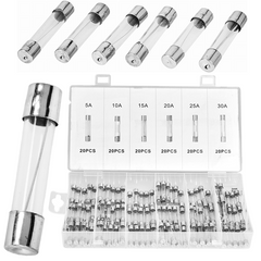 Set staklenih osigurača 120 kom 5–30A KD1302