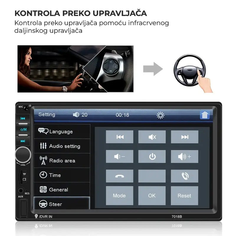 AUTO RADIO LCD + kamera + daljinski