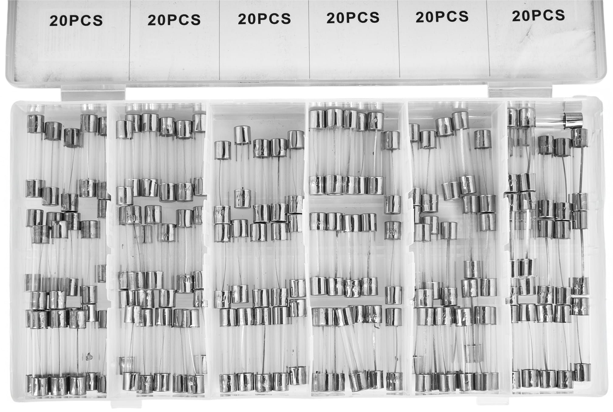 Set staklenih osigurača 120 kom 5–30A KD1302