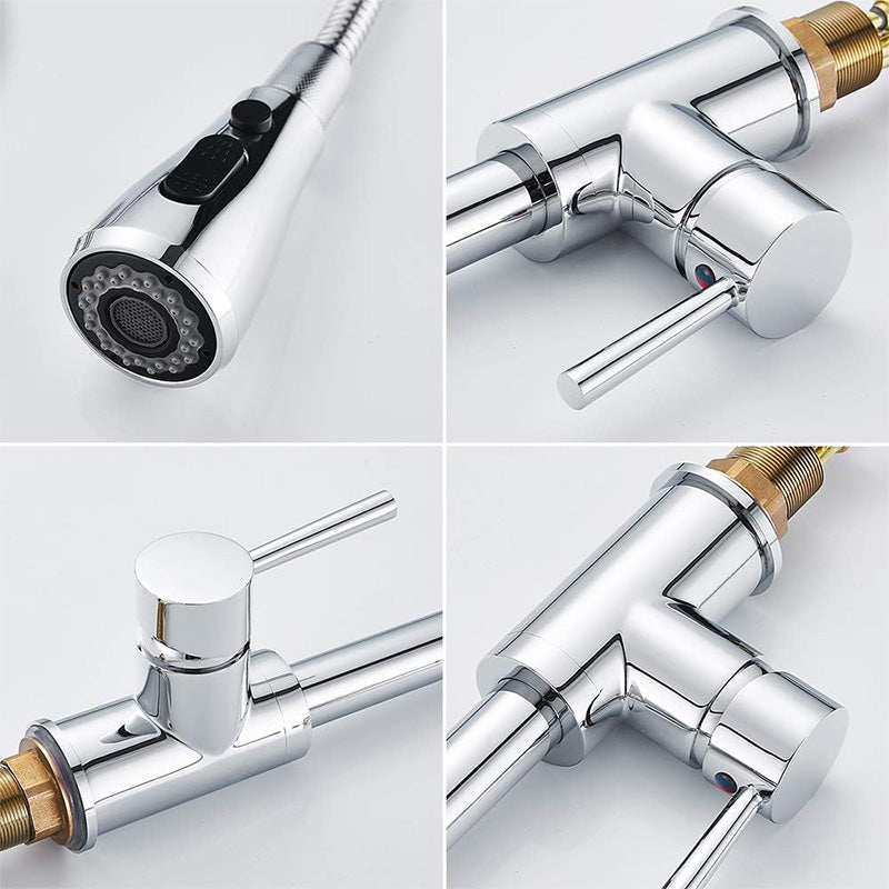 Kuhinjska slavina s tušem - kromirana